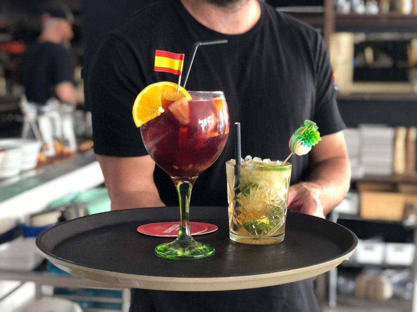 Sangria and mojito served on Calypso's terrace